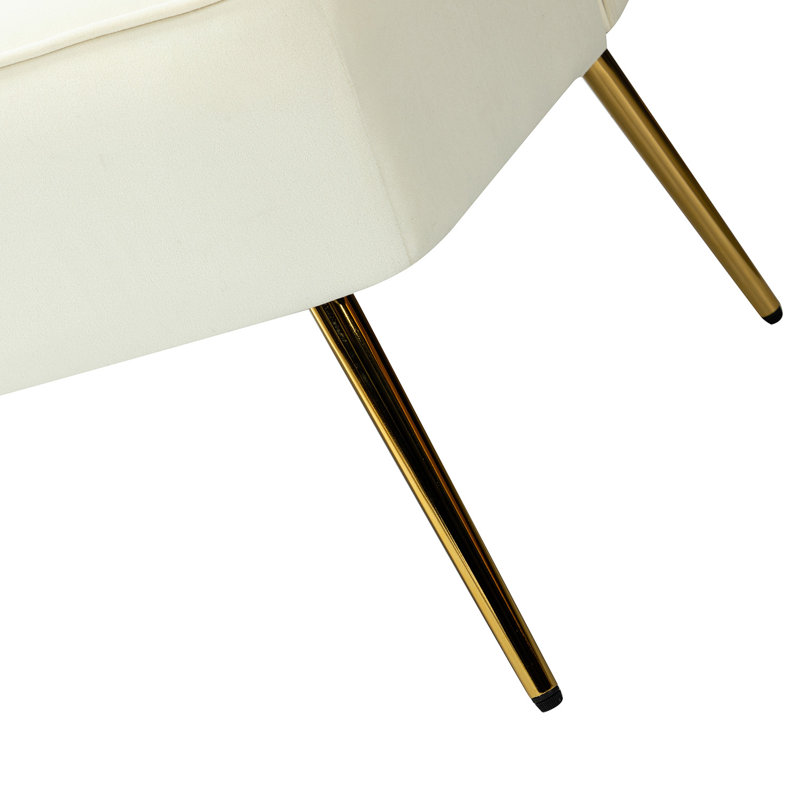 Euclid 3-Piece Velvet Living Room Set, Ivory Velvet