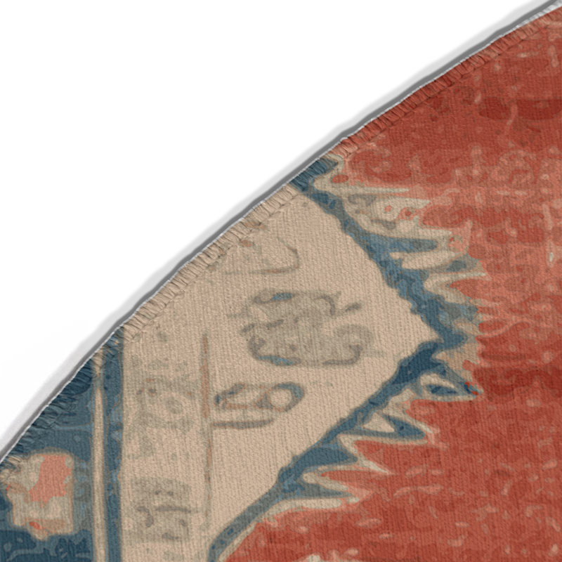 Overdyed Gray Indoor and Outdoor Area Rug, Round 5'
