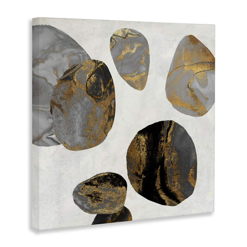 Toile abstraite The Golden Eggs, conception de Jacob Q, H 17 po x l 17 po