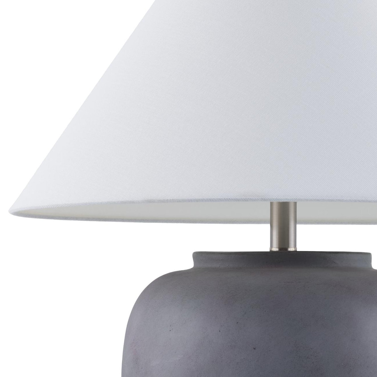 Concrete Table Lamp, White, Gray