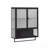 62" Glass Door Wall Cabinet - 23" Design, Two-Door, Two-Tier Enclosed Storage, Open Shelf, Towel Rack