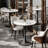30" Round Sintered Stone Dining Table with Pedestal Base, Modern Small Space Kitchen Table for 2-4-842894254