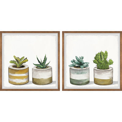 Round Concrete Planters by Parvez Taj - 2 Piece Single Picture Frame Painting