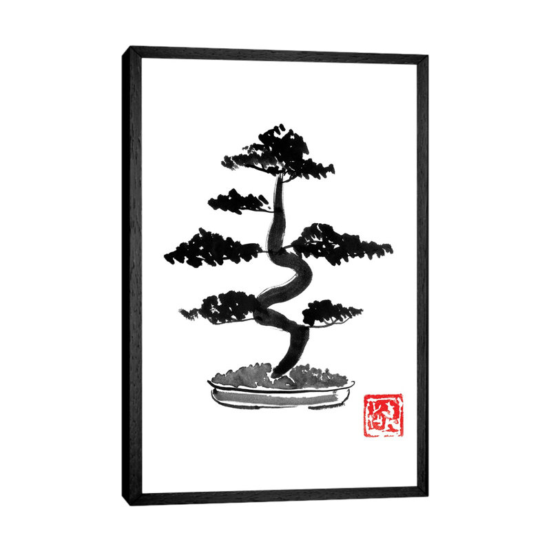 Bonzai by Péchane - Painting on Canvas, Black Framed, 152.5 cm H x 101.5 cm W