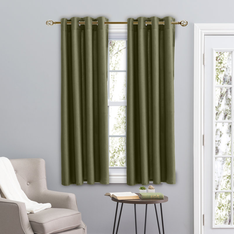 Room Darkening Curtain Single Panel, Spanish Moss, 56" W x 54" L