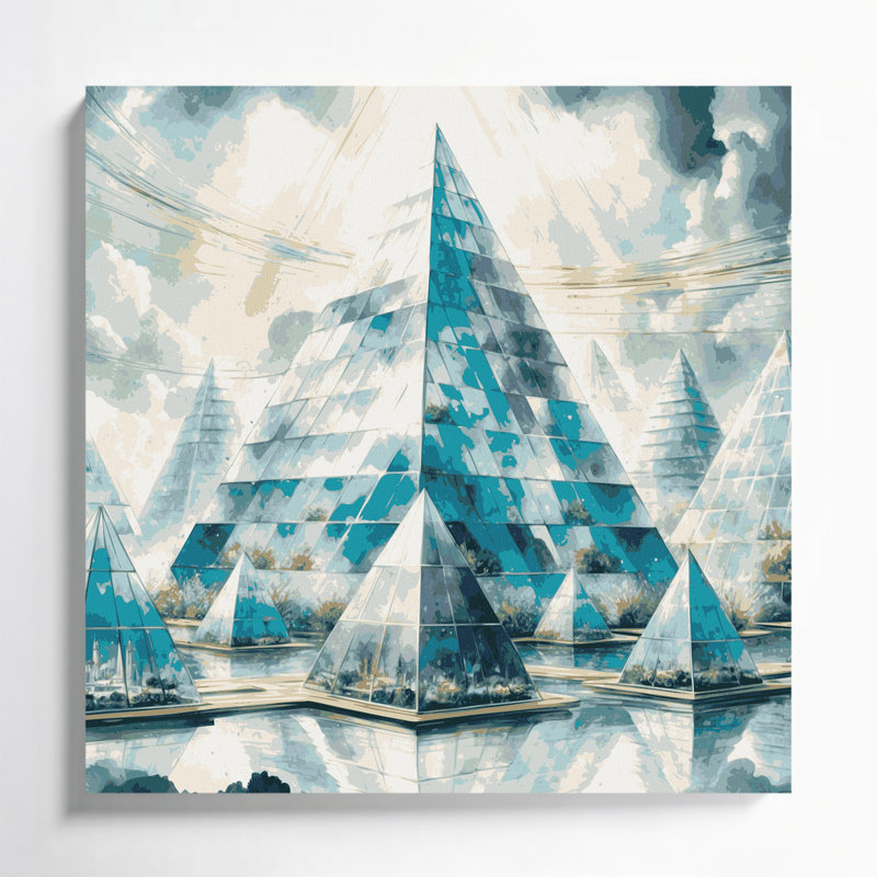 Art mural sur toile beige Sci Fi, H 16 po x l 16 po