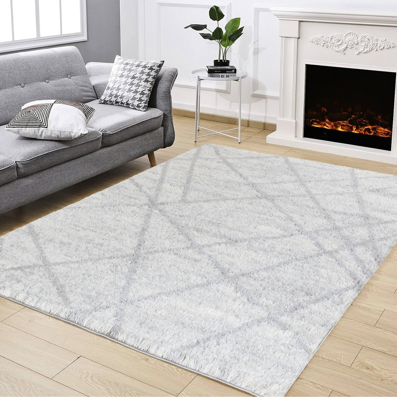 Tapis gris avec poils de 1,2 po, teinture 7 pi 10 po x 9 pi 10 po pour une maison gracieuse 7 pi 10 po 9 po, gris, doux et