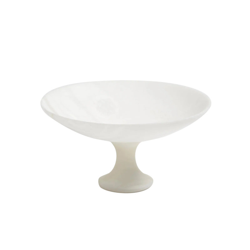 Alabaster Compote, 4.25" H x 8" W x 8" D