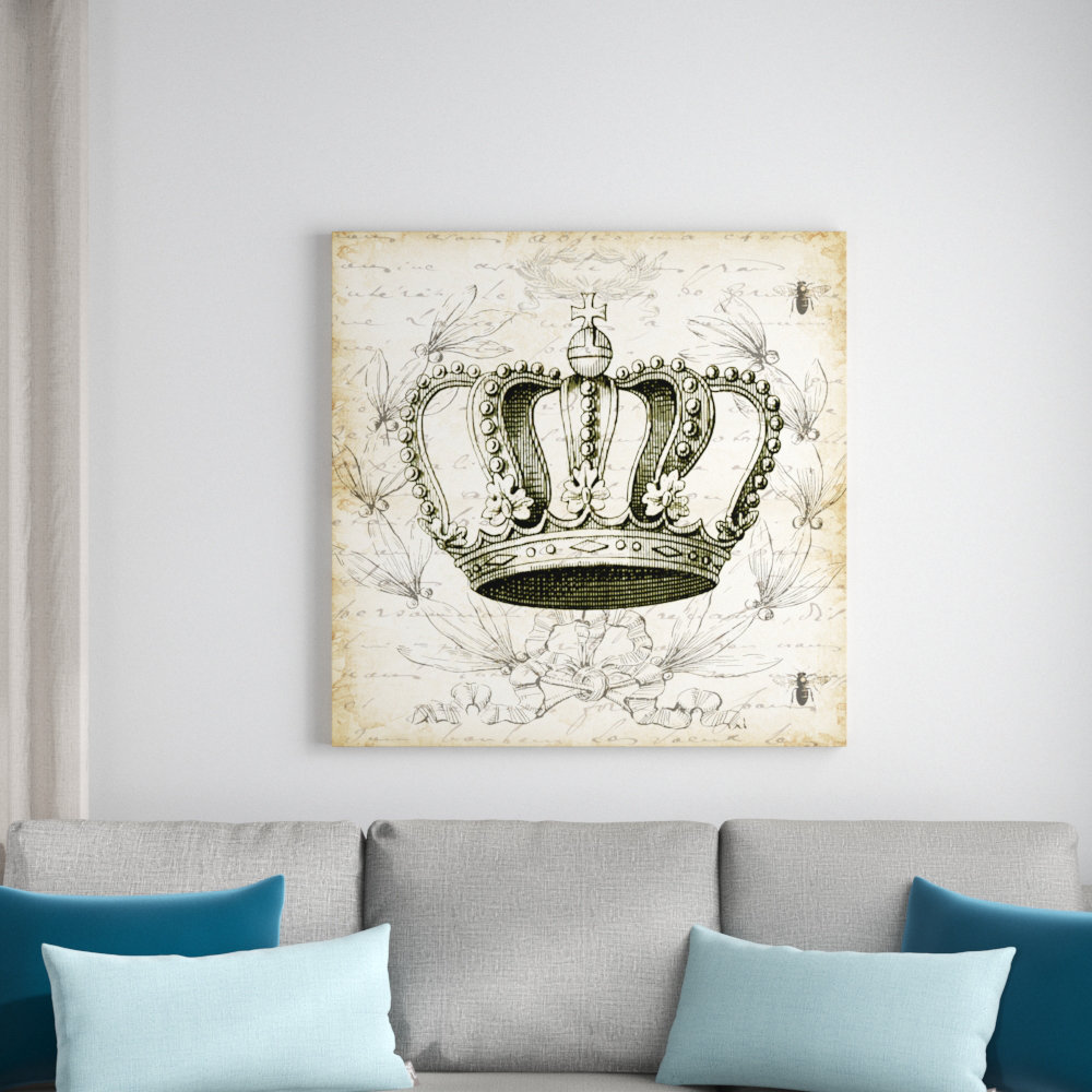 'French Laurel Wreath Crown' by Tre Sorelle Studios Graphic Art Print on Wrapped Canvas