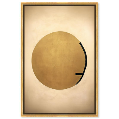 «Odd Moon», toile élégante blanche et dorée par Art Remedy