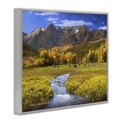 Horse Ranch Autumn View Framed Giclee Art by Chris Vest