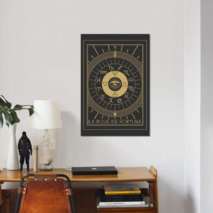 «La Roué De Fortune» par Emanuela Carratoni, reproduction d'art graphique sur toile, H 12 po x l 8 po x P 0,75 po