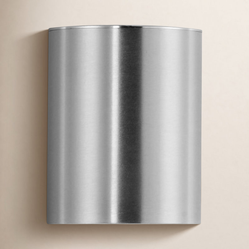 Barbara Single Light Cylinder Outdoor Wall Light, Brushed Aluminum, 7.25" H x 5" W x 6.25" D