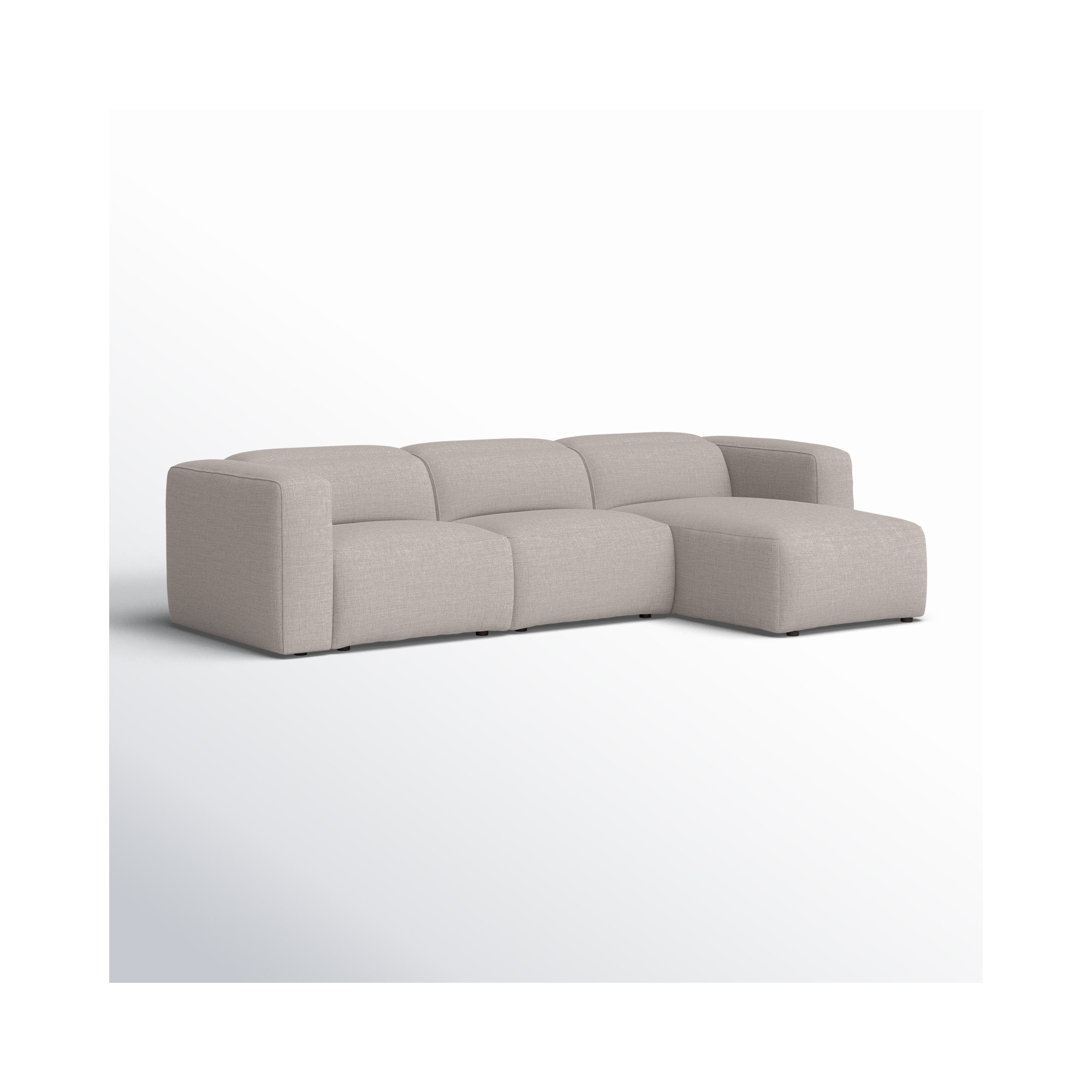 Amed 3 - Piece Upholstered Power Reclining Sectional, Gray Polyester Blend, Right Hand Facing