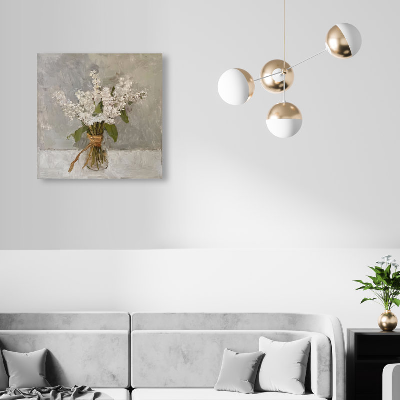 Snowbound Flower Canvas Floral & Botanical Print by Oliver Gal, Black Frame, 12 x 12, 20"H x 20"W, Canvas Unframed