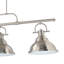 Luminaire suspendu pour îlot de cuisine 3 lumières à DEL intégré en nickel brossé avec bols en forme de cloche-755692547