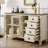 Solid Wood Red Oak gray and white Sideboard