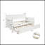 Lit de jour simple en bois avec lit gigogne simple (blanc)