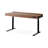 Nut-brown + Black Rectangular Hight adjustable Solid Wood + Steel with 2 drawers desk-107971800