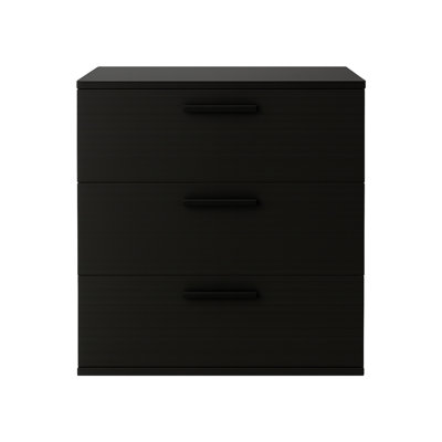 Commode noire à trois tiroirs Morgan