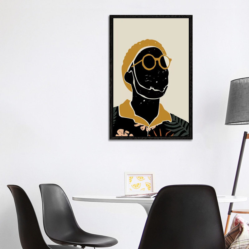 Black Hair VIII by Domonique Brown - Print on Canvas, 66.04 cm H x 45.72 cm W, Black Framed Canvas