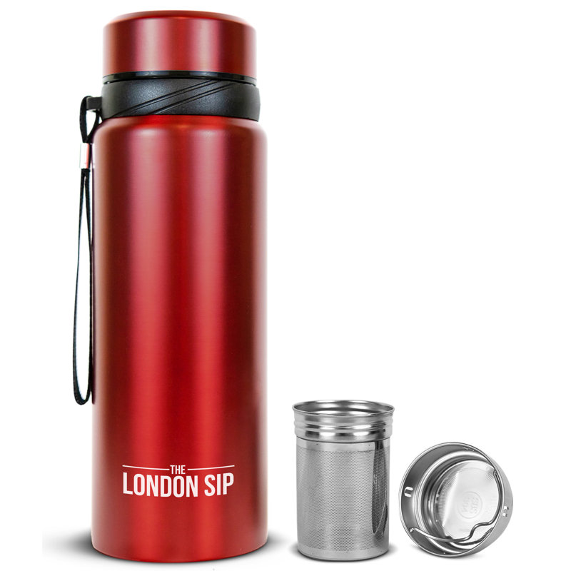 London Sip Tea Infuser Bottle 25oz, Red