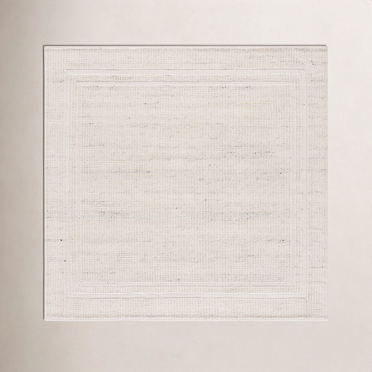 Hand-Loomed Geometric Wool Rug, Square 6'