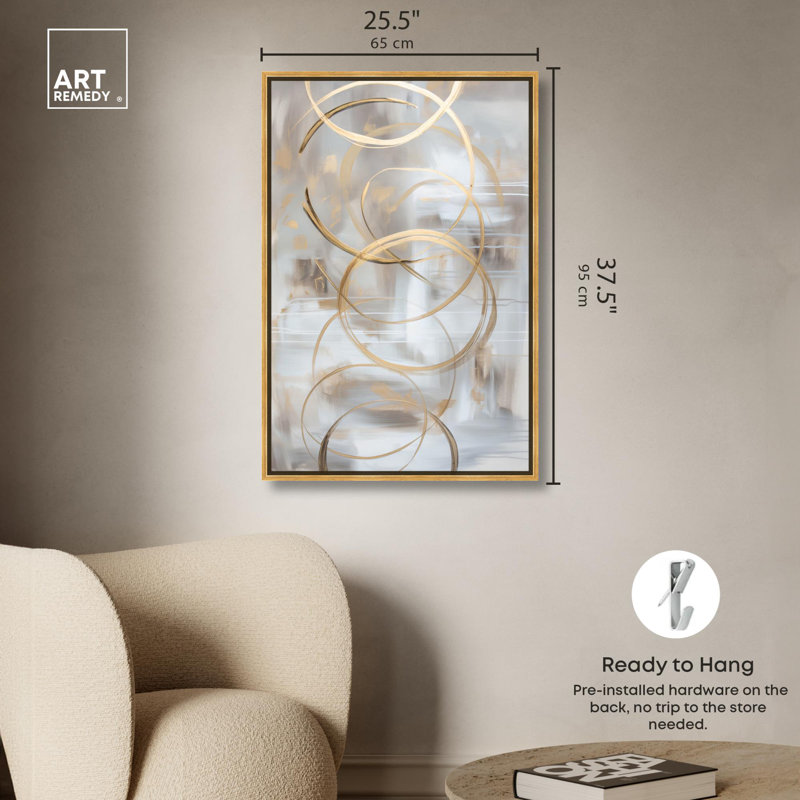 «Dune Impressions II» par Hokku Designs, Cadre doré, H 37 po x l 25 po
