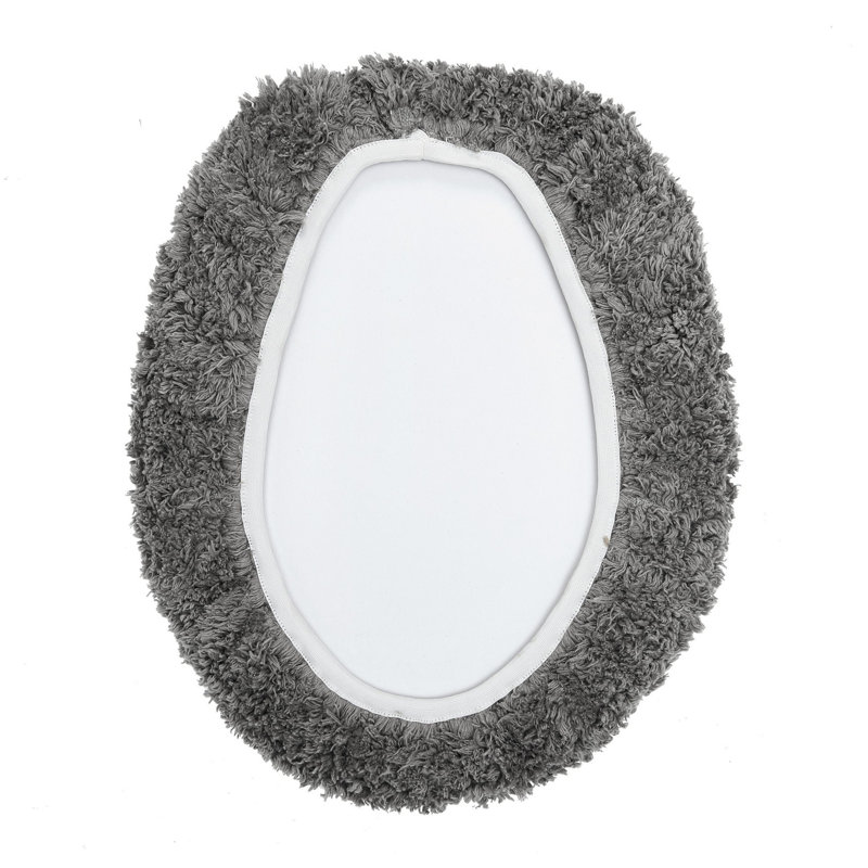 Couvercle de toilette allongé 100% coton Widman, très doux, absorbant et lavable à la machine pour salle de bain principale, d'invités et d'enfants, 18 po x 20 po, gris / blanc