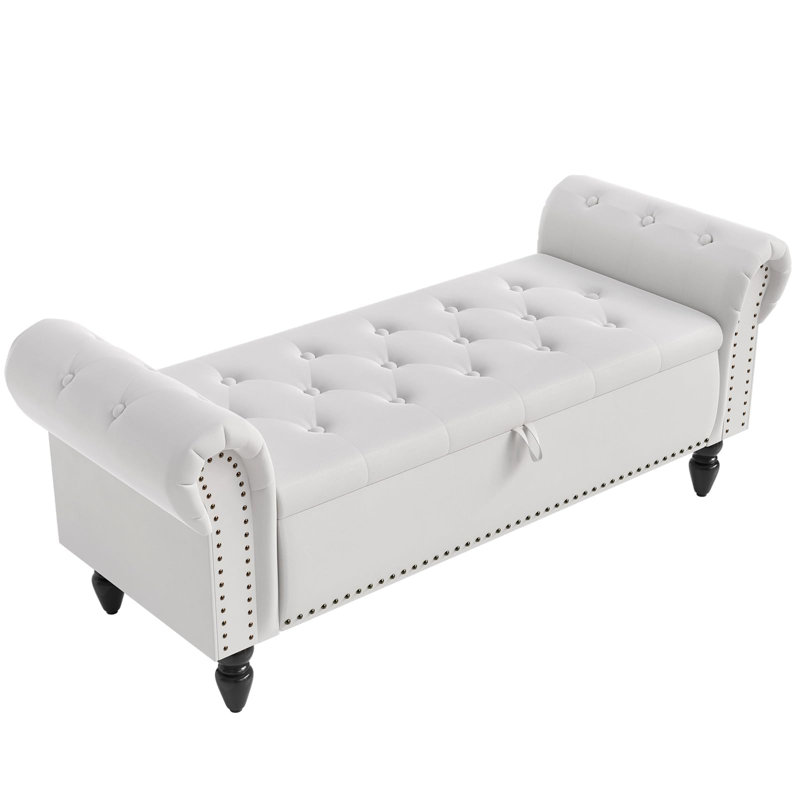 Storage Bench, White
