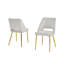 Ensemble de salle à manger 63 "x 39" en verre avec revêtement en marbre et chaises d'appoint en velours-106408045-106408050