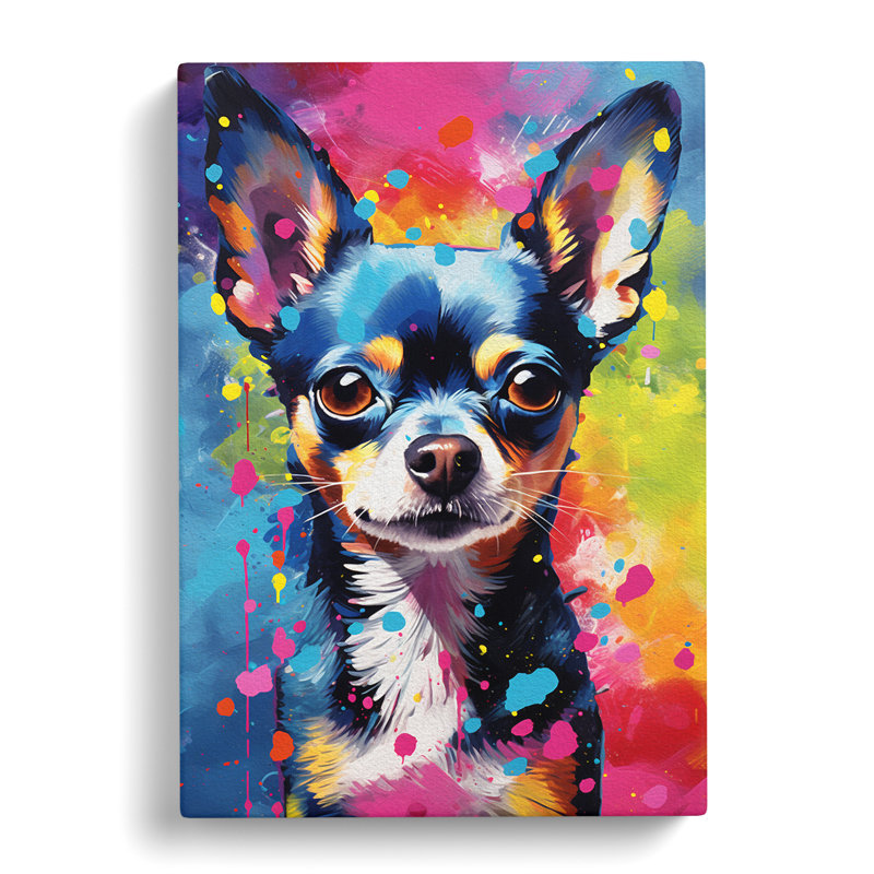 Chihuahua Action - Print on Canvas, 60cm H x 40cm W x 3cm D