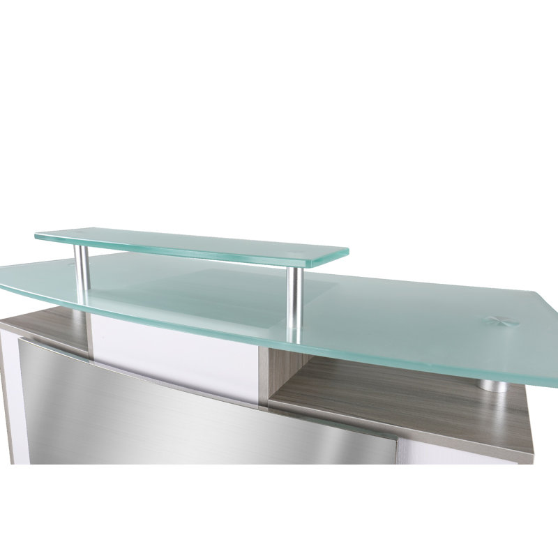 Naftali Rectangle Glass Reception Desk