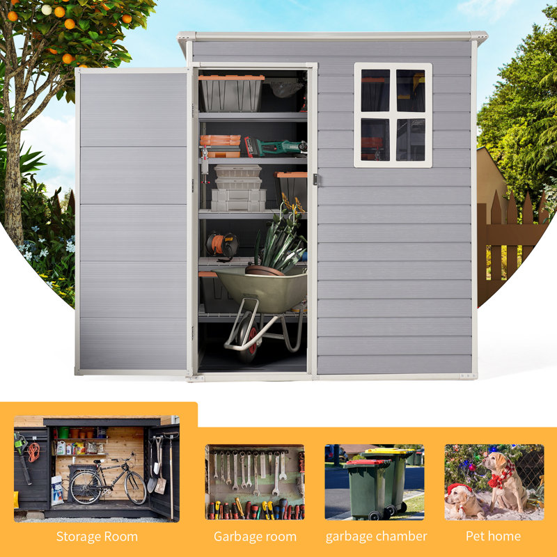5 ft. W x 3 ft. D Resin Vertical Storage Shed