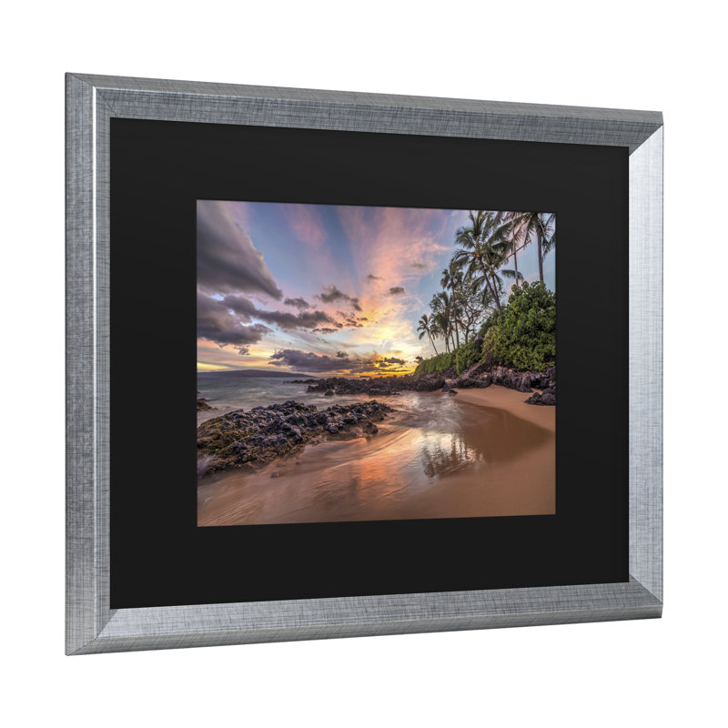 « hawaii coucher wonder », reproduction de photo sur toile encadrée, H 16 po x l 20 po x P 0,5 po, Argent