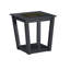 Ensemble de tables basses 3 pièces Table de bout rectangulaire Deux tables de bout assorties Plateau en MDF / verre noir Base en bois Tablette inférieure ouverte Présentoir de rangement supplémentaire