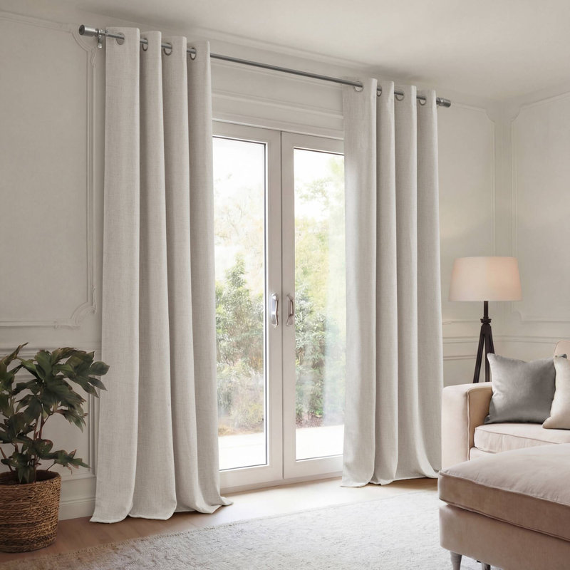 Paire de rideaux en occultant 52 po x 84 po Mira 100% polyester blanc Mira, Blanc