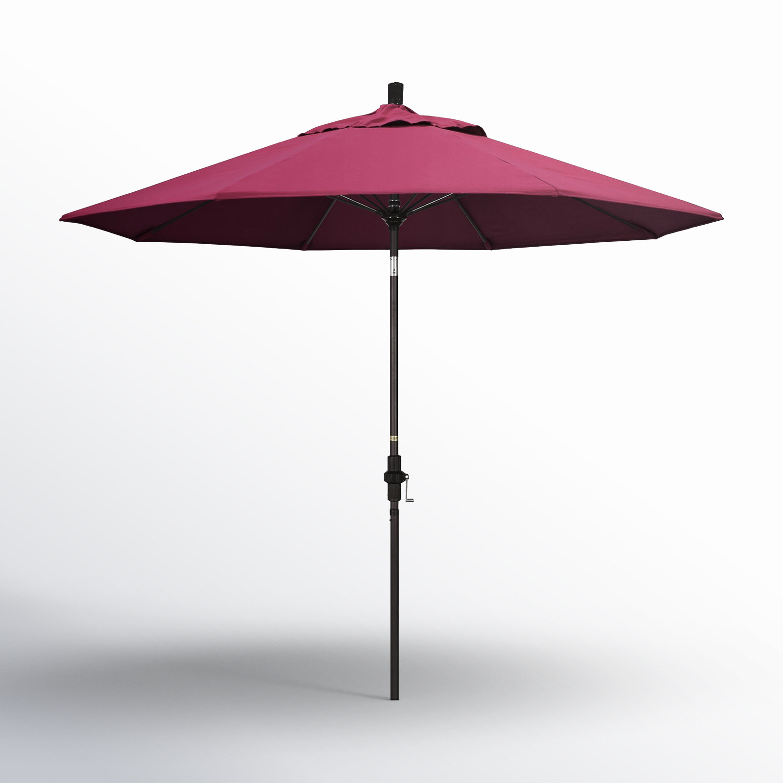 Roverta 9' Market Sunbrella® Umbrella, Canvas Hot Pink Sunbrella® Canvas, Brown