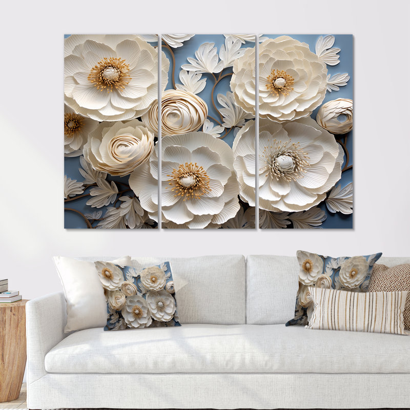 «Burst Of Ranunculus Beauty I», ensemble d'art sur toile, H 40 po x l 60 po x P 1 po