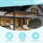 Patio Aluminum Metal Frame Pergola, Freestanding Lighted Patio Pergola with Adjustable Louvered Roof for Outdoor-104989222-104989225