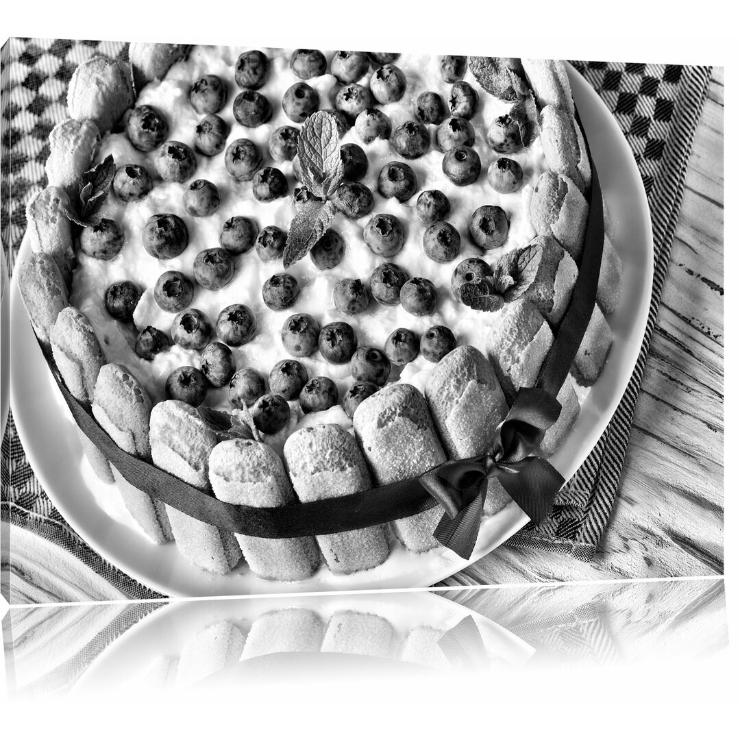 Leinwandbild Obsttorte in Monochrom