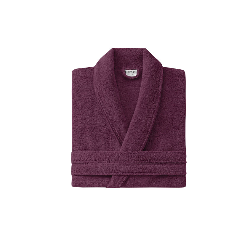 Peignoir mi-mollet en coton avec poches Labarbera, G / TG, Mauve