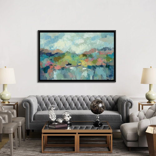 Latitude Run® Abstract Lakeside Painting Print on Wrapped Canvas | Wayfair