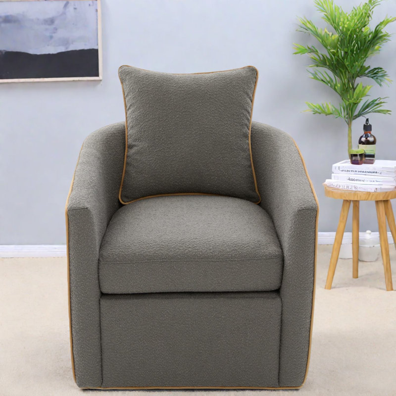 Fauteuil d'appoint pivotant moderne en polyester durable, parfait pour les petits espaces