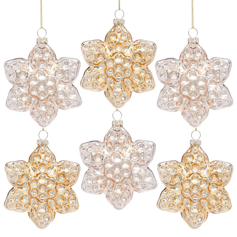 Crystal Star Flower Ornament, 4.5 Inches