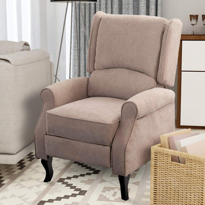 Reuben 74 cm Wide Cotton Wing Chair Recliner with Massager