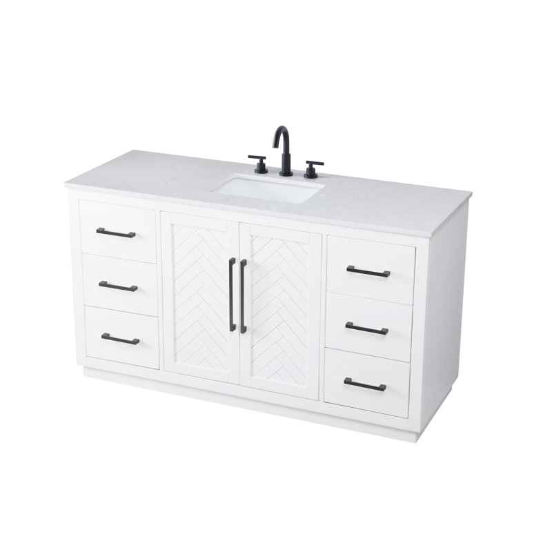 Meuble-lavabo simple 60 po, Blanc