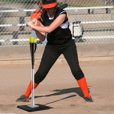 Portable Batting Tee For Baseball/Softball, Height Adjustment From 25-37 Inch,Easy Transport Premium Baseball Tee With Rubber Top