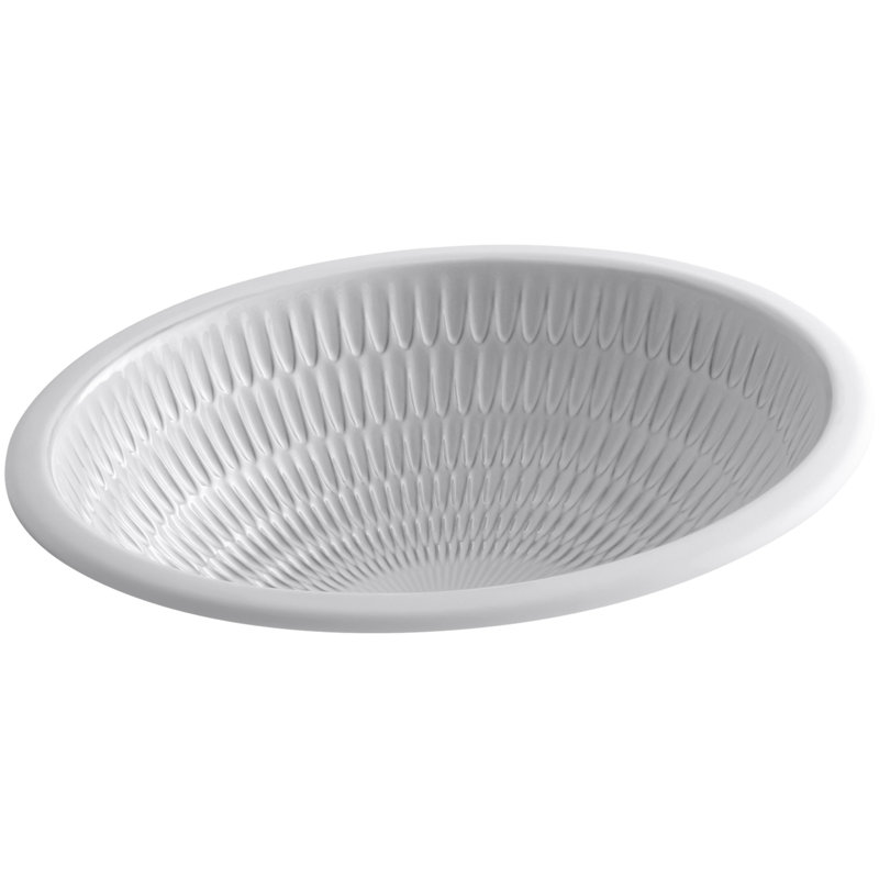 Ricochet® Ceramic Oval Undermount Bathroom Sink, Earthen White