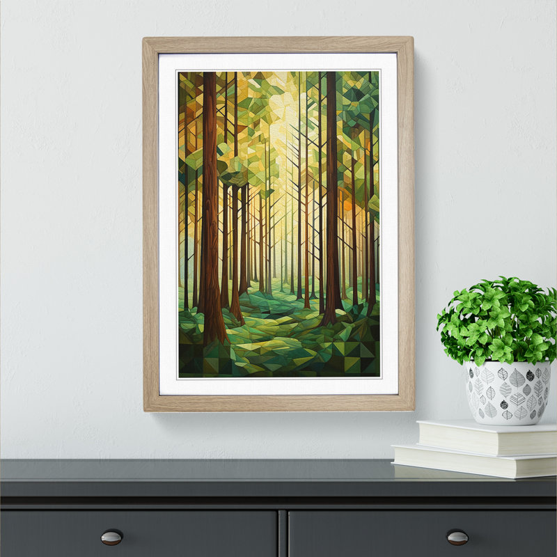 Single Picture Frame Print on Wood, Oak Framed, 46cm H x 34cm W